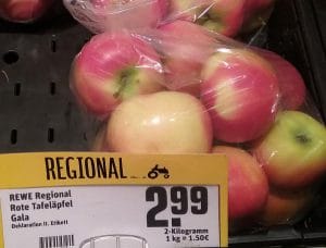 Äpfel, behandelt und verpackt